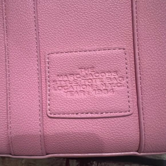 The Leather Crossbody Tote Bag Small Mini Petal Pink 8x6.5x4 Designer Inspired - Picture 3 of 9